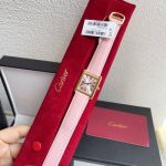 Cartier Tank Solo Stainless Steel 24MM Imported Quartz Movement Gold Bezel Women Square Watch